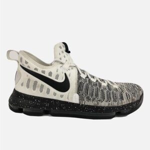 Nike ZOOM KD 9 GS Basketball Shoes 855908-300 Youth 4Y Blk/white